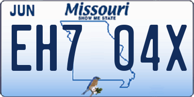 MO license plate EH7O4X