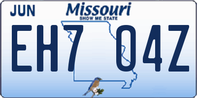 MO license plate EH7O4Z