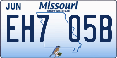 MO license plate EH7O5B