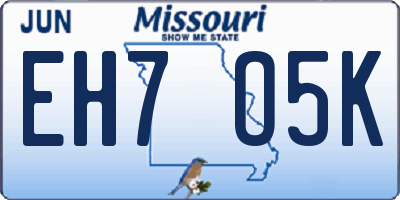 MO license plate EH7O5K