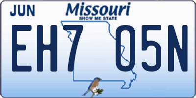 MO license plate EH7O5N