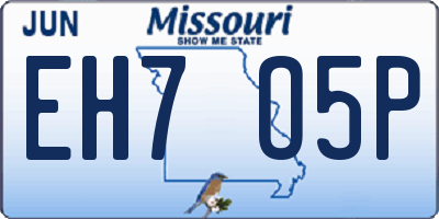 MO license plate EH7O5P