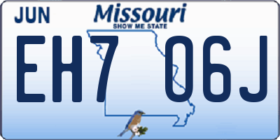 MO license plate EH7O6J