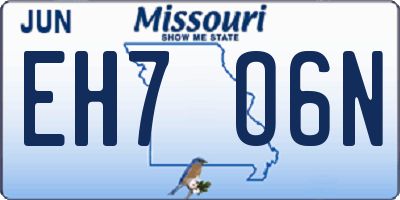 MO license plate EH7O6N