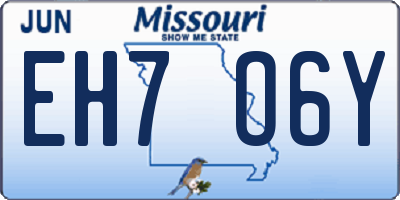 MO license plate EH7O6Y