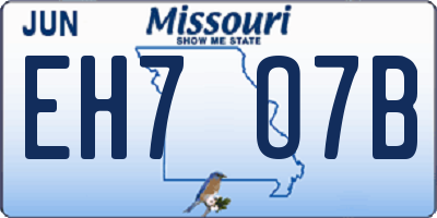 MO license plate EH7O7B