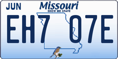 MO license plate EH7O7E