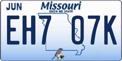 MO license plate EH7O7K