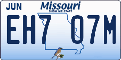 MO license plate EH7O7M