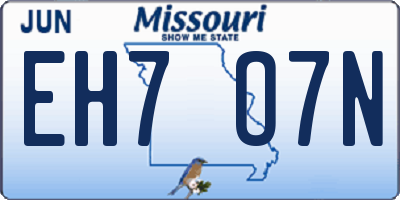 MO license plate EH7O7N