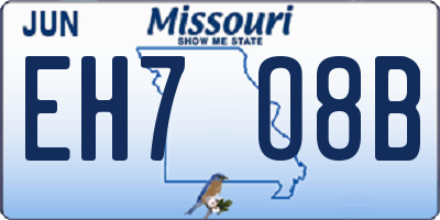 MO license plate EH7O8B