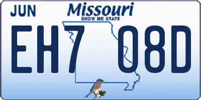 MO license plate EH7O8D