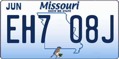 MO license plate EH7O8J