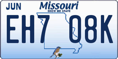 MO license plate EH7O8K