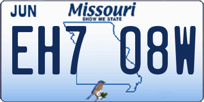 MO license plate EH7O8W