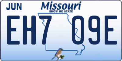 MO license plate EH7O9E