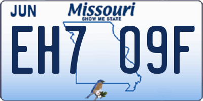 MO license plate EH7O9F