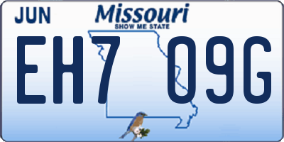MO license plate EH7O9G