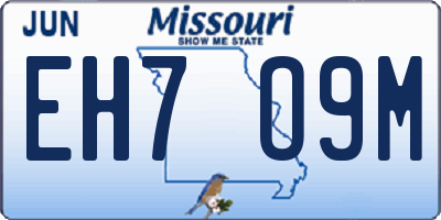 MO license plate EH7O9M