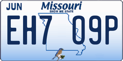 MO license plate EH7O9P