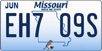 MO license plate EH7O9S
