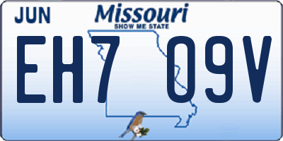 MO license plate EH7O9V