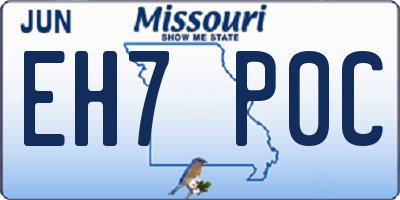 MO license plate EH7P0C