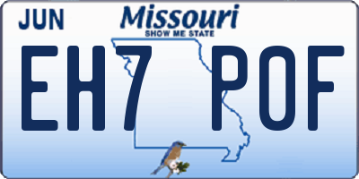 MO license plate EH7P0F