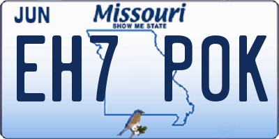 MO license plate EH7P0K