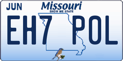 MO license plate EH7P0L