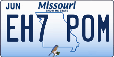 MO license plate EH7P0M