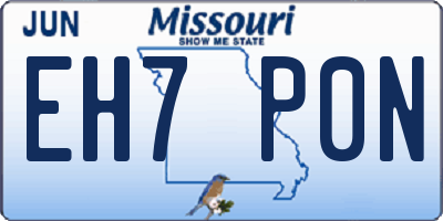 MO license plate EH7P0N