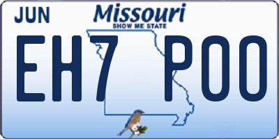MO license plate EH7P0O