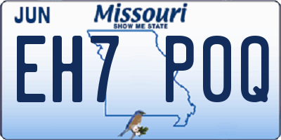 MO license plate EH7P0Q