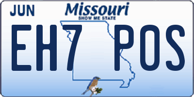 MO license plate EH7P0S
