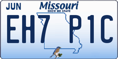 MO license plate EH7P1C