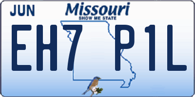 MO license plate EH7P1L