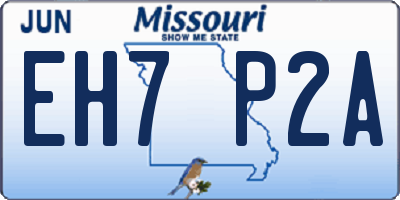 MO license plate EH7P2A