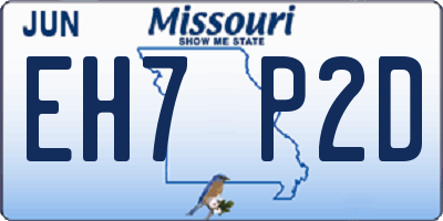MO license plate EH7P2D