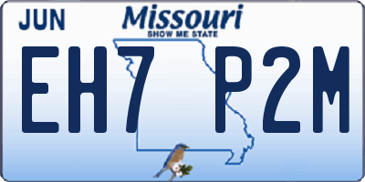 MO license plate EH7P2M