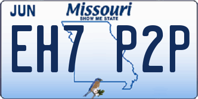 MO license plate EH7P2P