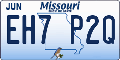 MO license plate EH7P2Q