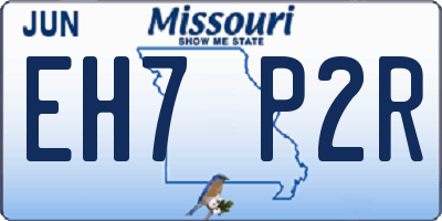 MO license plate EH7P2R