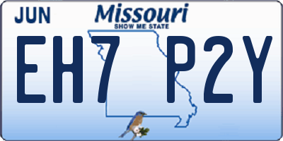 MO license plate EH7P2Y