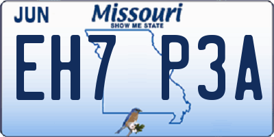 MO license plate EH7P3A
