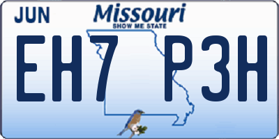MO license plate EH7P3H
