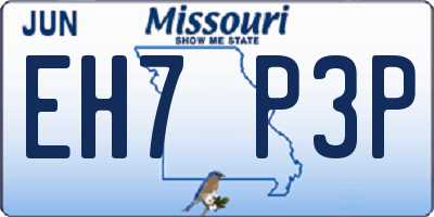 MO license plate EH7P3P