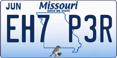 MO license plate EH7P3R