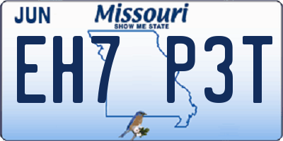 MO license plate EH7P3T