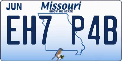 MO license plate EH7P4B